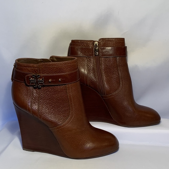 Tory Burch Elina brown leather ankle booties size 10 - Picture 5 of 11